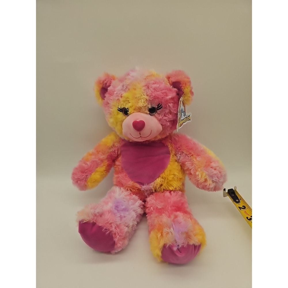Teddy Mountain Teddy‎ Pink Tye Dye White Heart 17" Stuffed Plush Toy Animal